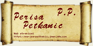 Periša Petkanić vizit kartica